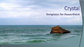  Presentation with water ocean - Amazing presentation theme having beautiful ocean seacape sky and water backdrop and a sky blue colored foreground