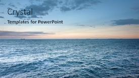  Presentation with ocean waves - PPT theme enhanced with beautiful-ocean-waves-at-sunset background and a light blue colored foreground