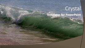  Presentation with ocean waves - Slide set consisting of beautiful-ocean-waves-nature-background background and a gray colored foreground