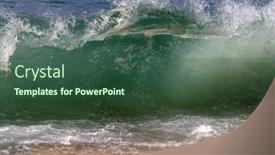  Presentation with ocean waves - PPT theme with beautiful-ocean-waves-nature-background background and a ocean colored foreground