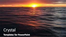 Presentation with ocean waves - PPT theme featuring beautiful-ocean-waves-with-sunset background and a black colored foreground