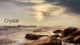  Presentation with rainy day - Amazing slides having beautiful ocean with rocks in rainy day island of thailand backdrop and a coral colored foreground