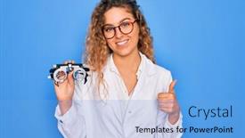  Presentation with blue eyes - Cool new theme with beautiful-oculist-woman-with-blue backdrop and a light blue colored foreground
