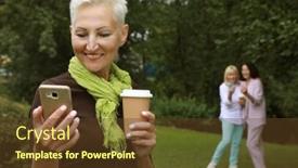  Presentation with old age - Theme featuring beautiful-old-blond-woman-laughing background and a tawny brown colored foreground