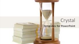  Presentation with old fashioned - Beautiful slide set featuring save time stopwatch dollar - beautiful old-fashioned sand-glasses with money backdrop and a soft green colored foreground