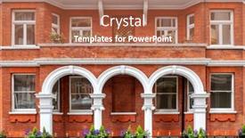  Presentation with old england - Presentation design consisting of beautiful-old-house-facade background and a coral colored foreground