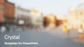  Presentation with old - Beautiful presentation theme featuring beautiful old piazza blurred background backdrop and a gray colored foreground
