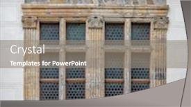  Presentation with renaissance - Cool new PPT theme with beautiful-old-renaissance-window backdrop and a gray colored foreground