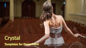  Presentation with opera - Slide set consisting of beautiful opera singer is back background and a tawny brown colored foreground