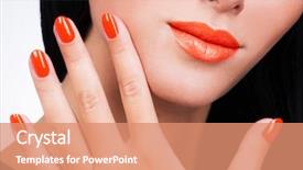  Presentation with finger nail - Slide set with beautiful orange color nail background and a coral colored foreground