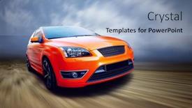  Presentation with sport - Beautiful presentation featuring beautiful-orange-sport-car backdrop and a light blue colored foreground