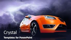  Presentation with lightning - Cool new presentation theme with beautiful-orange-sport-car backdrop and a wine colored foreground