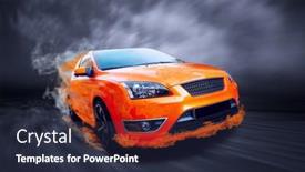 Presentation with fire - Slide set having beautiful-orange-sport-car background and a wine colored foreground