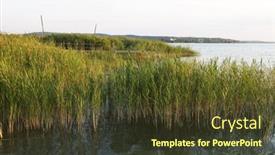  Presentation with hungary travel - Theme with beautiful-orange-sunset-at-balaton background and a tawny brown colored foreground