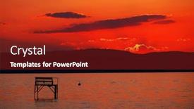 Presentation with hungary travel - Presentation theme featuring beautiful-orange-sunset-at-balaton background and a crimson colored foreground