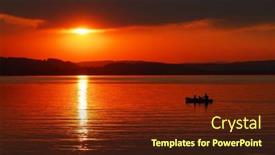  Presentation with switzerland - PPT theme featuring beautiful-orange-sunset-at-sempach background and a tawny brown colored foreground
