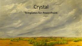  Presentation with california - PPT layouts having beautiful original oil painting background and a coral colored foreground