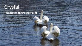  Presentation with blue water - PPT theme featuring duk - old boats in a lake background and a dark gray colored foreground