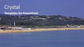  Presentation with saint - Colorful presentation theme enhanced with pampelone beach near saint tropez backdrop and a ocean colored foreground