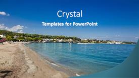  Presentation with amsterdam historical beautiful view - Presentation theme having beautiful-panoramic-view-neos-pirgos background and a ocean colored foreground