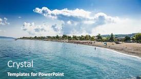  Presentation with panoramic - Colorful PPT theme enhanced with beautiful-panoramic-view-of-neos backdrop and a teal colored foreground