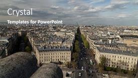  Presentation with eiffel tower - PPT theme consisting of beautiful-panoramic-view-of-paris background and a gray colored foreground