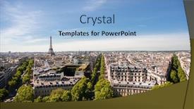  Presentation with eiffel tower - Colorful slide set enhanced with beautiful-panoramic-view-of-paris backdrop and a light blue colored foreground