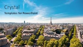  Presentation with france - Theme with beautiful-panoramic-view-of-paris background and a light blue colored foreground