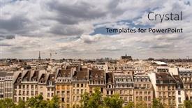  Presentation with eiffel tower paris france - Colorful presentation theme enhanced with beautiful-panoramic-view-of-paris backdrop and a light gray colored foreground