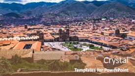  Presentation with panoramic - Theme having beautiful-panoramic-view-of-plaza background and a tawny brown colored foreground