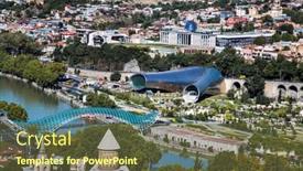  Presentation with panoramic - Theme featuring beautiful-panoramic-view-of-tbilisi background and a tawny brown colored foreground