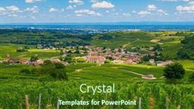  Presentation with vineyard - Slide deck consisting of beautiful-panoramic-view-of-village background and a  colored foreground