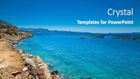  Presentation with cost - Slides featuring beautiful-panoramic-view-on-cost background and a teal colored foreground