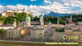  Presentation with salzburg - PPT theme consisting of beautiful-panoramic-view background and a tawny brown colored foreground