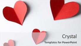 Presentation with paper heart from music book - Slides enhanced with beautiful paper hearts on white background and a sky blue colored foreground