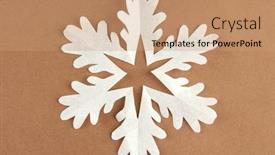  Presentation with brown - Audience pleasing PPT layouts consisting of beautiful-paper-snowflake-on-brown backdrop and a coral colored foreground