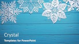 Presentation with snowflakes - Slides featuring beautiful-paper-snowflakes-on-color background and a teal colored foreground
