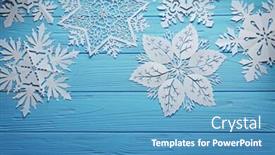  Presentation with snowflakes - PPT theme consisting of beautiful-paper-snowflakes-on-color background and a teal colored foreground