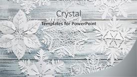  Presentation with snowflakes - Audience pleasing slide deck consisting of beautiful-paper-snowflakes-on-wooden backdrop and a light gray colored foreground