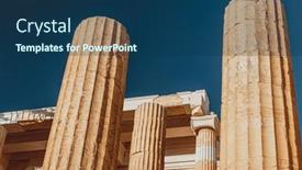  Presentation with ancient greek pillars and columns - PPT theme consisting of beautiful-parthenon-columns-of-greece background and a ocean colored foreground