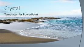  Presentation with laguna beach - Slides with beautiful-pastel-morning-along background and a sky blue colored foreground