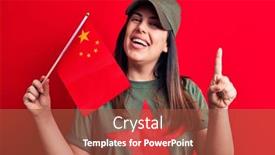  Presentation with china flag - Amazing theme having beautiful-patriotic-woman-wearing-t backdrop and a red colored foreground