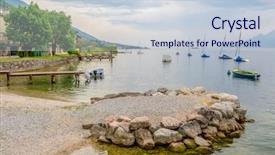  Presentation with peaceful - Cool new presentation theme with beautiful peaceful lake garda italy backdrop and a lemonade colored foreground