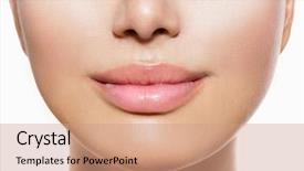  Presentation with lips mouth - Slide deck with beautiful perfect lips sexy mouth background and a coral colored foreground