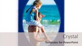  Presentation with personal - Presentation theme featuring beautiful-personal-photo-in-oval background and a light gray colored foreground