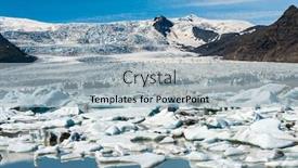 Presentation with glacier - PPT theme having beautiful photo of fjallsarlon glacial lake full of floating icebergs near the fjallsjokull glacier background and a light gray colored foreground