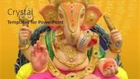  Presentation with ganesha - PPT layouts featuring beautiful-photo-of-lord-ganesha background and a gold colored foreground