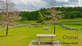  Presentation with british columbia canada - Presentation theme having beautiful picnic area in british columbia canada background and a gold colored foreground