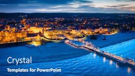  Presentation with poland - Slide deck with beautiful-pier-molo-in-sopot background and a ocean colored foreground