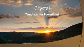  Presentation with sunset - Slides featuring beautiful-pilchowickie-lake-at-sunset background and a coral colored foreground